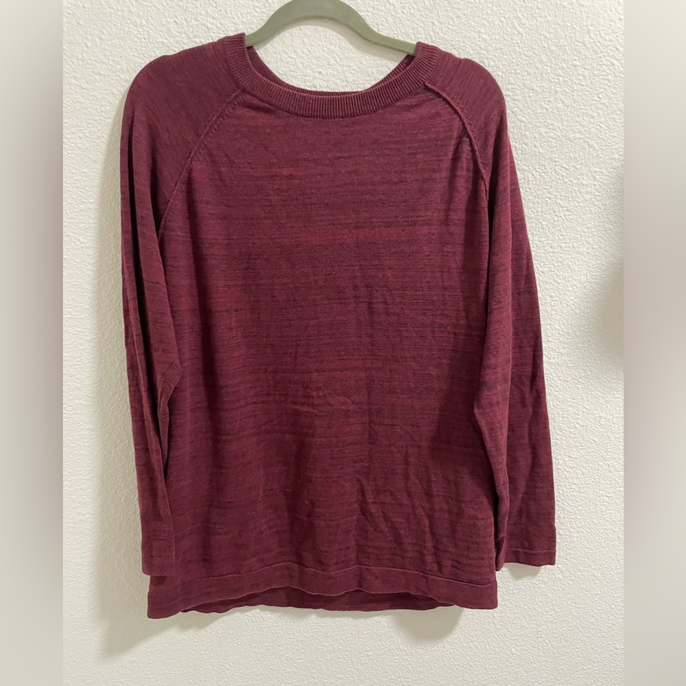 Women's Burgundy Long Sleeve Top